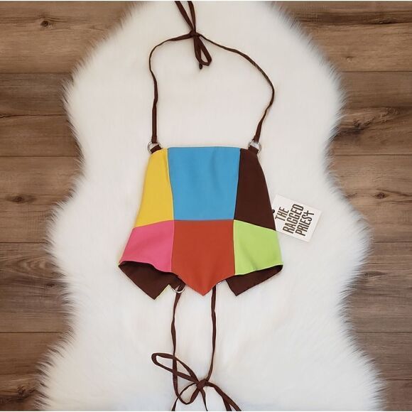 The Ragged Priest Rodeo Patchwork Halter Top Size Medium NWT - Picture 7 of 8